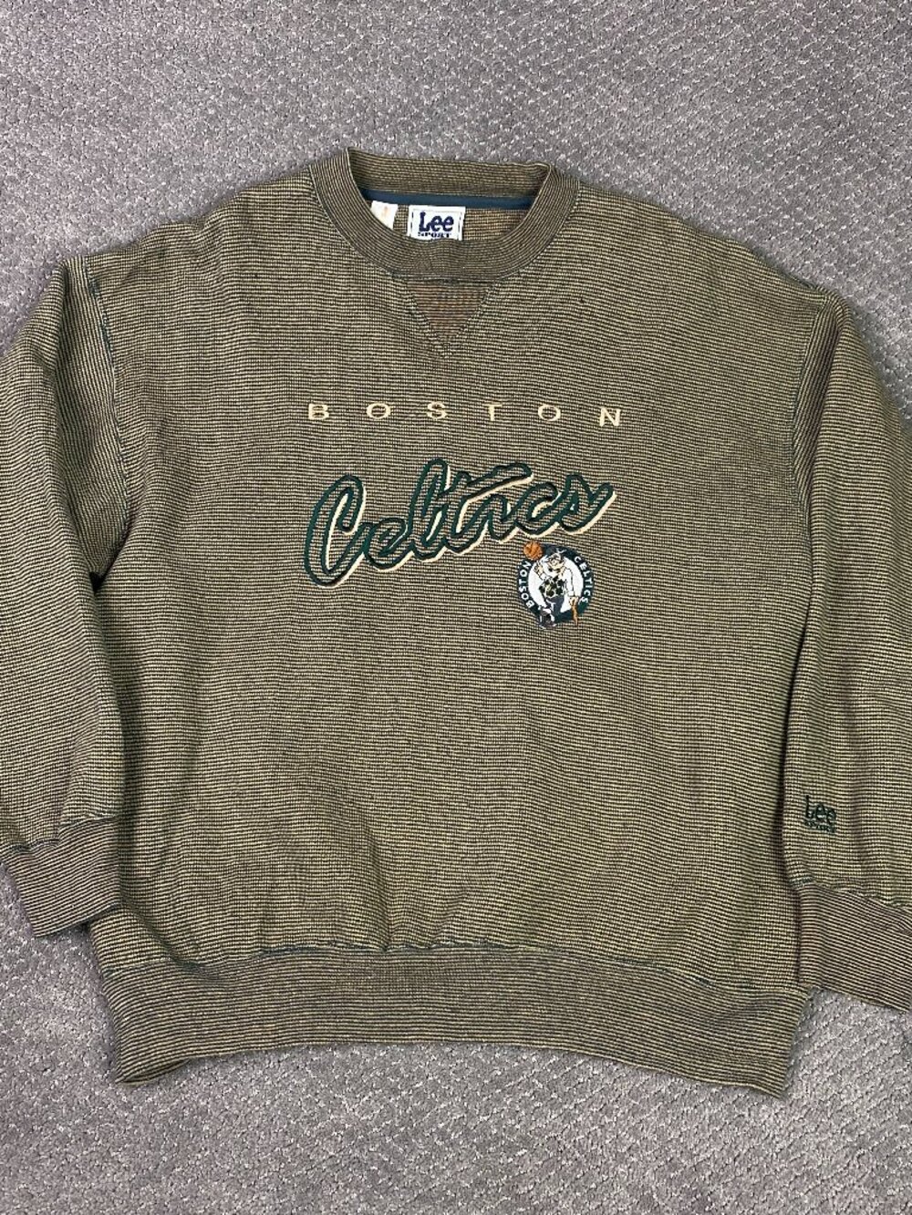 Vintage 90s Boston Celtics Sweatshirt Mens Large Oversized Green Black LEE